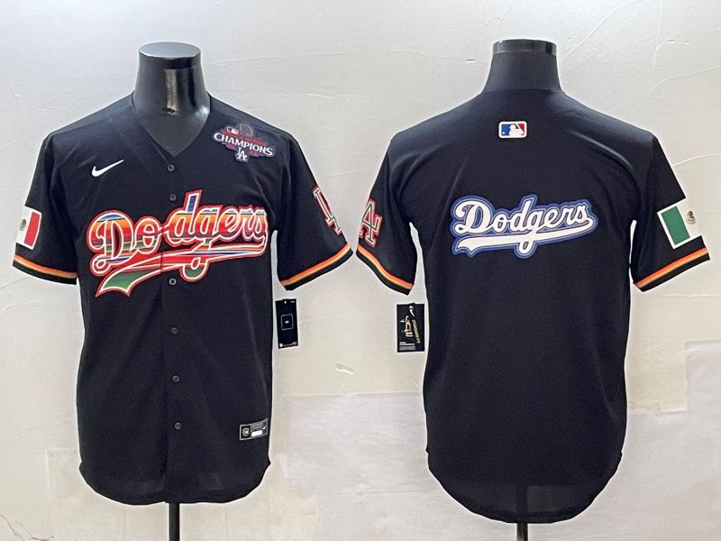 Men Los Angeles Dodgers Blank Black rainbow Nike 2025 MLB Jersey style 14
